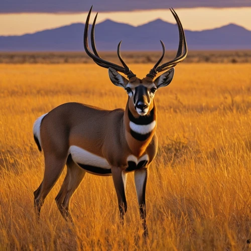 pronghorn,whitetail buck,kudu buck,kudu,male deer,hartebeest,blackbuck,mule deer,springbok,antelope,white-tailed deer,whitetail,cervus elaphus,pere davids male deer,thomson's gazelle,waterbuck,gemsbok,common eland,deer bull,buck antlers,Illustration,American Style,American Style 02