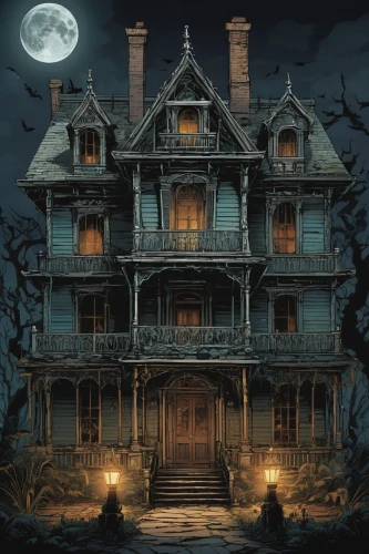 witch's house,witch house,the haunted house,haunted house,halloween poster,halloween illustration,creepy house,ghost castle,halloween background,haunted castle,victorian house,haunted,old home,ancient house,halloween wallpaper,house silhouette,lonely house,halloween scene,old house,victorian,Illustration,Realistic Fantasy,Realistic Fantasy 12