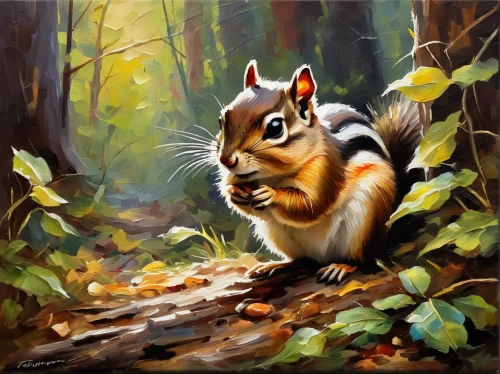 eastern chipmunk,eurasian squirrel,red squirrel,hungry chipmunk,squirell,squirrel,tree chipmunk,eurasian red squirrel,tree squirrel,chipmunk,oil painting,the squirrel,animal portrait,chipping squirrel,gray squirrel,atlas squirrel,oil painting on canvas,sciurus,relaxed squirrel,squirrels,Conceptual Art,Oil color,Oil Color 22