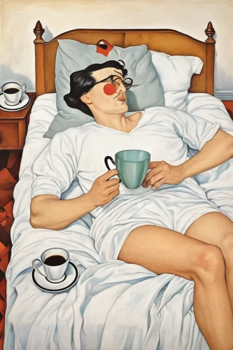 woman on bed,woman drinking coffee,bed linen,girl in bed,coffee tea illustration,david bates,breakfast in bed,café au lait,duvet cover,morning illusion,olle gill,caffè americano,cuban espresso,espresso,modern pop art,girl with cereal bowl,cup of coffee,bedding,espressino,duvet,Illustration,Black and White,Black and White 25