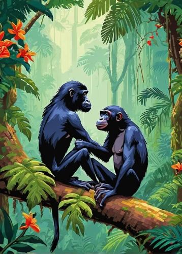 primates,great apes,tropical animals,bonobo,common chimpanzee,cercopithecus neglectus,chimpanzee,gorilla,monkey with cub,monkeys,primate,monkey family,tanzania,ape,tamarin,iguania,uganda,black couple,mammals,uakari,Unique,Pixel,Pixel 05