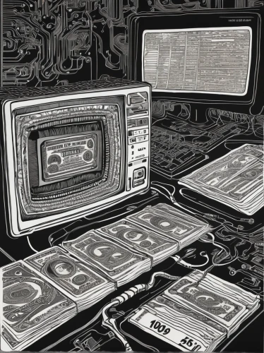 tube radio,analog television,retro television,cassettes,tv test pattern,radio cassette,video consoles,sega game gear,television accessory,handheld television,radio set,consoles,television,dvd icons,camera illustration,microcassette,turbografx-16,musicassette,cassette deck,devices,Illustration,Black and White,Black and White 19