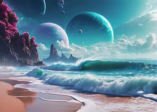 dune sea,ocean,ocean paradise,the endless sea,ocean background,fantasy landscape,futuristic landscape,dream beach,exploration of the sea,underwater landscape,alien planet,ocean floor,emerald sea,sea,ocean waves,south seas,underwater oasis,sea landscape,sea-shore,blue planet,Conceptual Art,Sci-Fi,Sci-Fi 04