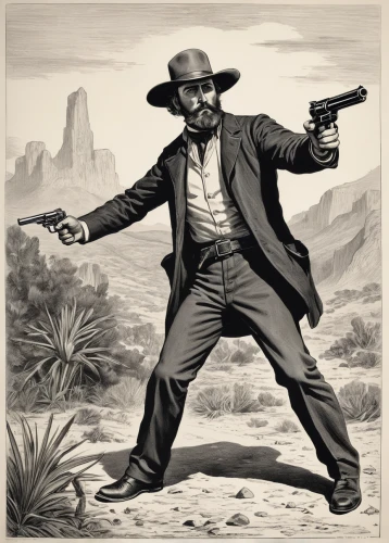 man holding gun and light,gunfighter,mexican revolution,american frontier,wild west,western film,cowboy action shooting,country-western dance,pandero jarocho,abraham lincoln,holding a gun,john day,western riding,western,southwestern,el capitan,cowboy mounted shooting,lincoln,revolvers,charreada,Illustration,Black and White,Black and White 29