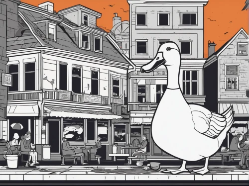 city pigeon,city pigeons,line art birds,red hen,grocer,book illustration,street pigeon,queen anne,street pigeons,wild goose,tenderloin,street scene,store fronts,seagulls,neighbourhood,a flock of pigeons,kelp gull,two pigeons,oakland,san francisco,Illustration,Vector,Vector 06