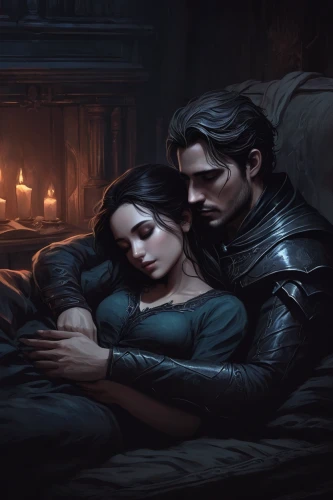 the sleeping rose,romantic night,romantic scene,throughout the game of love,romance novel,fantasy picture,warmth,vampires,nightshade family,romantic portrait,game illustration,a fairy tale,cg artwork,lover's grief,dark gothic mood,comfort,the cradle,witcher,last rest,gothic portrait,Conceptual Art,Fantasy,Fantasy 34