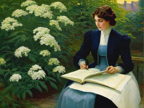 marguerite,girl studying,girl in the garden,lilly of the valley,lily of the field,girl picking flowers,barbara millicent roberts,girl at the computer,lev lagorio,holding flowers,work in the garden,girl in flowers,jane austen,reading,portrait of a girl,marguerite daisy,author,child with a book,lily of the valley,portrait of a woman,Art,Classical Oil Painting,Classical Oil Painting 15