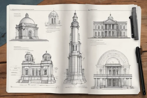 byzantine architecture,berlin cathedral,columns,islamic architectural,minarets,classical architecture,landmarks,guide book,sketch pad,pencils,duomo,page dividers,open spiral notebook,beautiful buildings,studies,architecture,saint isaac's cathedral,church towers,churches,3d modeling,Unique,Design,Character Design
