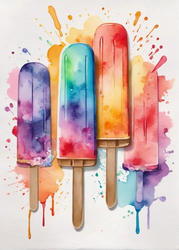 popsicles,ice pop,ice cream icons,icepop,ice cream on stick,popsicle,iced-lolly,ice popsicle,rainbow pencil background,watercolor cocktails,watercolor pencils,ice cream sodas,watercolor background,lollypop,strawberry popsicles,currant popsicles,ice creams,neon ice cream,watercolors,watercolor painting,Illustration,Paper based,Paper Based 25