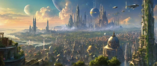 fantasy city,futuristic landscape,fantasy landscape,fantasy world,ancient city,sky city,fantasy picture,alien world,heroic fantasy,3d fantasy,valerian,terraforming,city cities,alien planet,dream world,fantasy art,metropolis,sci fiction illustration,imperial shores,skyland,Conceptual Art,Fantasy,Fantasy 05