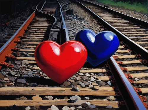 red and blue heart on railway,heart medallion on railway,red heart on railway,glowing red heart on railway,two hearts,red heart medallion on railway,blue heart balloons,heart clipart,painted hearts,heart clothesline,blue heart,heart background,heart balloons,heart with hearts,heart lock,heart icon,colorful heart,heart in hand,valentine's day clip art,heart,Art,Artistic Painting,Artistic Painting 37