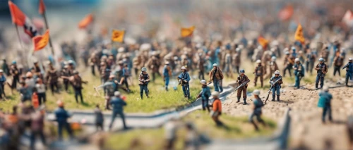 tilt shift,miniature figures,depth of field,miniatures,background bokeh,shield infantry,square bokeh,miniature figure,play figures,the pied piper of hamelin,marching,tiny world,earth in focus,tiny people,little people,diorama,ancient parade,pilgrims,toy photos,miniature,Unique,3D,Panoramic