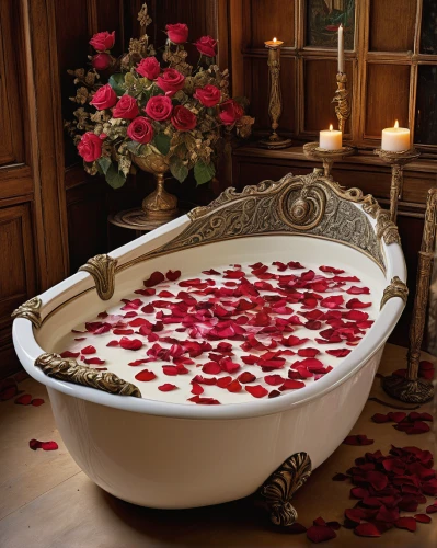 rose petals,bathtub,bathtub accessory,luxury bathroom,st valentin,tub,rose water,valentine's day décor,romantic rose,bath accessories,floor fountain,luxury,bath,bath oil,romantic,heart shape rose box,the girl in the bathtub,luxurious,scent of roses,petals of perfection,Art,Classical Oil Painting,Classical Oil Painting 28