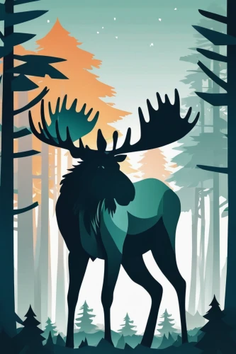 deer illustration,elk,glowing antlers,winter deer,caribou,vector illustration,deer silhouette,forest animal,forest animals,coniferous forest,christmas deer,stag,deer,deer drawing,moose,buffalo plaid antlers,buffalo plaid deer,forest background,deers,reindeer,Unique,Paper Cuts,Paper Cuts 05