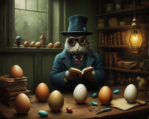 broken eggs,painting eggs,painting easter egg,blue eggs,watchmaker,easter eggs,clockmaker,painted eggs,apothecary,fresh eggs,easter egg,shopkeeper,eggcup,easter easter egg,easter egg sorbian,eggs,hans christian andersen,egg shaker,the collector,magician,Illustration,Abstract Fantasy,Abstract Fantasy 01