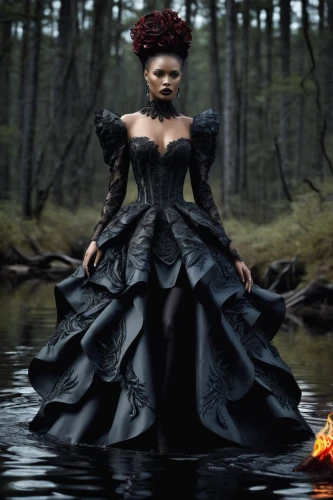 gothic fashion,gothic woman,black swan,queen of hearts,dark gothic mood,gothic dress,mourning swan,gothic portrait,gothic style,black landscape,black rose,black woman,gothic,black water,voodoo woman,crow queen,celtic queen,the enchantress,sorceress,goth woman,Photography,Fashion Photography,Fashion Photography 03