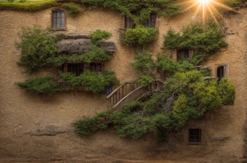 cliff dwelling,tree house,hanging houses,sicily window,tuscany,tree house hotel,climbing garden,ancient house,home landscape,house in mountains,landscaping,treehouse,provence,italy,balcony garden,roof landscape,abandoned place,apartment house,french windows,beautiful home,Common,Common,Photography