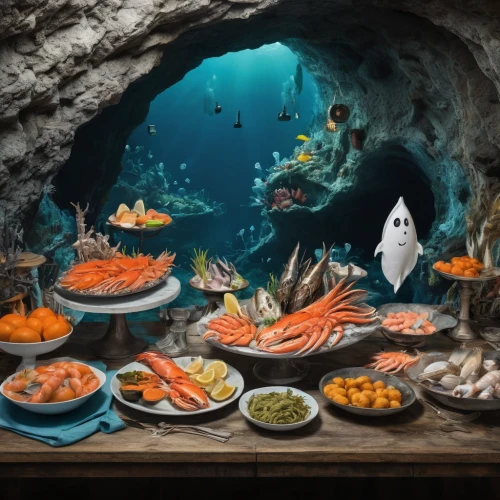 sea foods,aquarium decor,seafood counter,sea food,seafood,seafood platter,sea cave,under sea,under the sea,mediterranean cuisine,fish products,fresh fish,fish supply,aquarium,fine dining restaurant,food collage,fish tank,fish collage,underwater background,mermaid background,Illustration,Black and White,Black and White 25