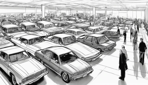 car dealership,car cemetery,lincoln motor company,car showroom,automotive design,automobile repair shop,illustration of a car,car dealer,car sales,automotive,cars,cars cemetry,passenger cars,concept art,vehicles,model cars,autoshow,kia motors,ford motor company,automotives,Illustration,Black and White,Black and White 08