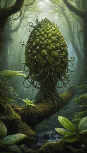 mushroom landscape,fallen acorn,tree mushroom,forest fruit,forest mushroom,sacred fig,acorn,mushroom island,acorn cluster,sugar-apple,custard-apple,earth fruit,durian seed,natura,lotus seed pod,osage orange,dragon tree,sugar apple,forest anemone,kiwi,Conceptual Art,Daily,Daily 05