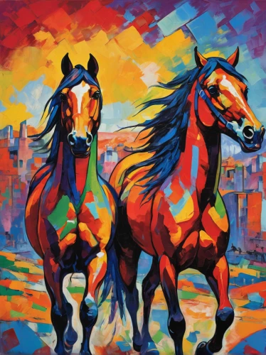 colorful horse,two-horses,horses,arabian horses,painted horse,bay horses,equines,beautiful horses,equine,horse horses,wild horses,fire horse,oil painting on canvas,unicorn art,man and horses,carnival horse,arabian horse,horse herd,horse-heal,horse,Conceptual Art,Oil color,Oil Color 25