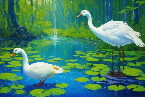 swan lake,trumpeter swans,swan pair,fujian white crane,trumpeter swan,swans,white swan,swan boat,tundra swan,canadian swans,swan,white heron,egret,oil painting on canvas,trumpet of the swan,bird painting,young swans,constellation swan,white egret,swan on the lake,Art,Classical Oil Painting,Classical Oil Painting 27