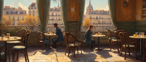 paris cafe,parisian coffee,watercolor paris balcony,tearoom,watercolor cafe,paris balcony,bistrot,the coffee shop,bistro,cafe,coffee shop,paris,afternoon tea,woman at cafe,café,watercolor paris,café au lait,coffeehouse,one autumn afternoon,french windows,Illustration,Realistic Fantasy,Realistic Fantasy 28