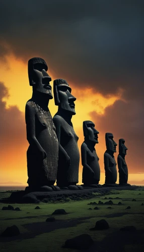 easter island,easter islands,rapa nui,the moai,moai,rapanui,ancient people,stone statues,stone figures,guards of the canyon,the sculptures,statues,the twelve apostles,pharaohs,three wise men,ancient civilization,heads of royal palms,wise men,three kings,primitive people,Conceptual Art,Sci-Fi,Sci-Fi 07