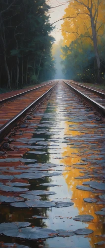 rail road,railroad,railroad track,railroad line,rail way,rail track,oil track,railtrack,railway line,railroad trail,railroads,oil on canvas,railway lines,railway track,railroad crossing,train track,oil painting on canvas,yellow line,train way,railway,Conceptual Art,Oil color,Oil Color 05