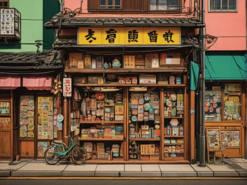 watercolor shops,watercolor tea shop,book store,bookshop,convenience store,bookstore,store fronts,shopkeeper,store front,pharmacy,soap shop,watercolor cafe,storefront,kyoto,taiwan,ginza,apothecary,taipei,flower shop,asian architecture,Illustration,American Style,American Style 10