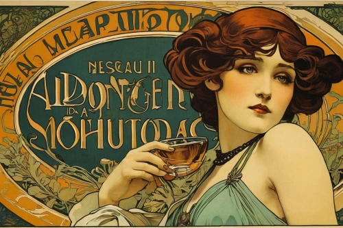 absinthe,cointreau,mucha,art nouveau design,apéritif,art nouveau,snifter,liqueur,sazerac,crème de menthe,distilled beverage,adolphe,champagen flutes,stemware,prohibition,art nouveau frame,pipe vinous,vintage illustration,olfaction,alfons mucha,Illustration,Retro,Retro 03