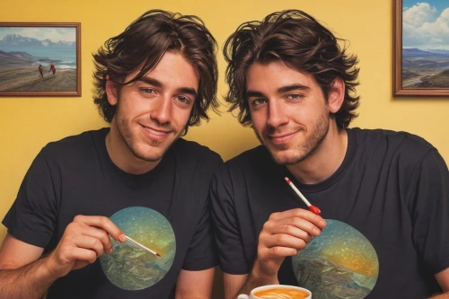 lindos,brigadeiros,straw mates,mocaccino,vegan icons,astronomers,espressino,natural scientists,gay couple,açaí na tigela,cups of coffee,twin flowers,rare parrots,menudo,granita,clones,tomato soup,cellophane noodles,noodles,clone jesionolistny,Conceptual Art,Sci-Fi,Sci-Fi 21