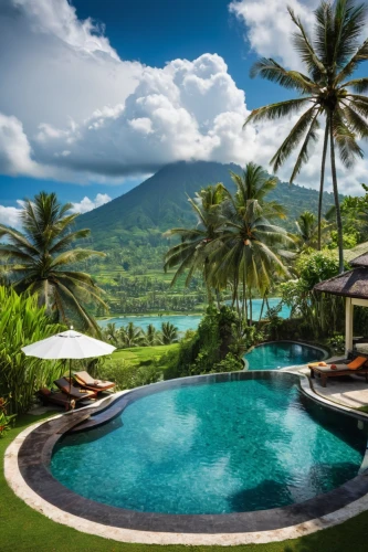 infinity swimming pool,volcano pool,outdoor pool,tropical island,tropical house,seychelles,holiday villa,bali,indonesia,tropical greens,samoa,rabaul,pool house,arenal volcano,coconut palms,roof landscape,tropics,philippines,fiji,idyllic,Photography,Documentary Photography,Documentary Photography 10