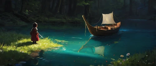 fishing float,paper boat,boat landscape,little boat,canoeing,canoe,backwater,long-tail boat,rowboat,floating on the river,dugout canoe,float,idyll,world digital painting,row boat,canoes,raft,boat,adrift,swan boat,Conceptual Art,Oil color,Oil Color 12