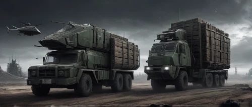 scrap truck,gaz-53,delivery trucks,kamaz,long cargo truck,artillery tractor,convoy,post apocalyptic,heavy transport,large trucks,shipment,russian truck,loyd carrier,cargo containers,storm troops,scrapyard,cargo,tracked armored vehicle,medium tactical vehicle replacement,armored vehicle,Illustration,Realistic Fantasy,Realistic Fantasy 17