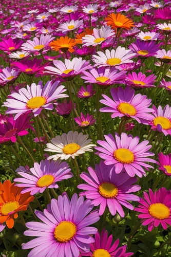 australian daisies,barberton daisies,pink daisies,gerbera daisies,flower carpet,african daisies,blanket of flowers,colorful daisy,sea of flowers,osteospermum,field of flowers,violet chrysanthemum,colorful flowers,flower background,cineraria,senetti,flower strips,pink chrysanthemums,european michaelmas daisy,purple chrysanthemum,Illustration,Children,Children 01