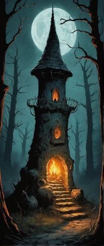 witch's house,witch house,halloween background,the haunted house,fairy house,halloween illustration,haunted castle,fairy chimney,haunted house,halloween scene,halloween wallpaper,halloween poster,fairy door,fairy tale castle,ghost castle,witch's hat,devilwood,house in the forest,halloween and horror,ancient house,Illustration,Paper based,Paper Based 18