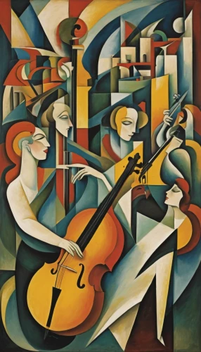 musicians,string instruments,plucked string instruments,cellist,musical instruments,music instruments,orchestra,orchesta,musical ensemble,woman playing violin,violinists,instrument music,itinerant musician,jazz guitarist,woman playing,philharmonic orchestra,musical instrument,cello,musician,stringed instrument,Art,Artistic Painting,Artistic Painting 35