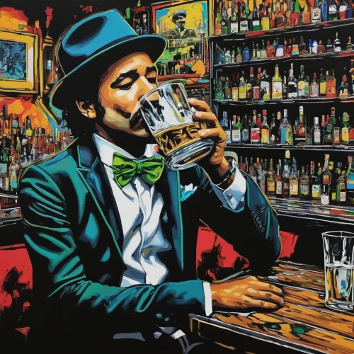 bartender,absinthe,david bates,barman,liquor bar,drink icons,gentleman icons,riddler,pipe smoking,snifter,st patrick's day icons,green beer,have a drink,drunkard,unique bar,olodum,happy st patrick's day,alcoholic,a drink,prohibition,Conceptual Art,Graffiti Art,Graffiti Art 01