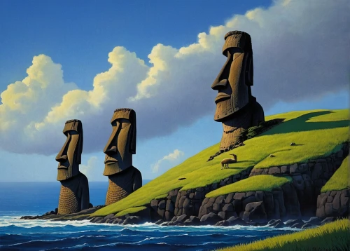 easter islands,easter island,the moai,moai,rapa nui,stone towers,rapanui,megaliths,rock formations,rock formation,stonehenge,hoodoos,megalithic,orkney island,stone statues,chimneys,standing stones,stacked rocks,pillars,stone henge,Conceptual Art,Daily,Daily 27