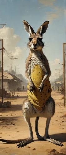 jerboa,steppe hare,desert cottontail,jackrabbit,cangaroo,antelope jackrabbit,kangaroo,anthropomorphized animals,desert fox,marsupial,jack rabbit,armadillo,black tailed jackrabbit,hare trail,sand fox,wild hare,field hare,hare field,jackalope,rocket raccoon,Art,Classical Oil Painting,Classical Oil Painting 35