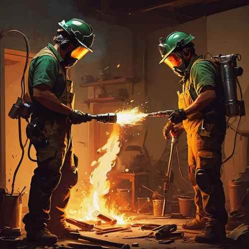welders,gas welder,iron pour,steelworker,firefighters,welding,workers,lead-pouring,welder,acetylene,volunteer firefighters,iron-pour,firemen,construction workers,forest workers,angle grinder,fire-fighting,fire fighters,firefighting,blow torch,Conceptual Art,Fantasy,Fantasy 06