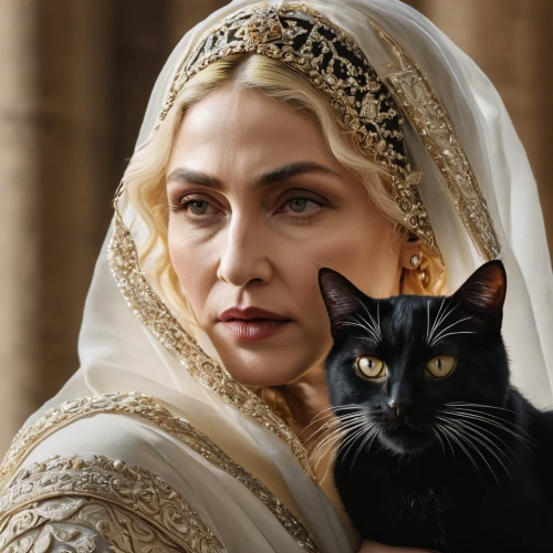 madonna,gothic portrait,eva saint marie-hollywood,catarina,celtic queen,she-cat,white cat,fatima,arabian mau,romantic portrait,tudor,kat,the enchantress,the cat and the,candlemas,game of thrones,queen,cat european,portrait of christi,stepmother,Photography,General,Natural