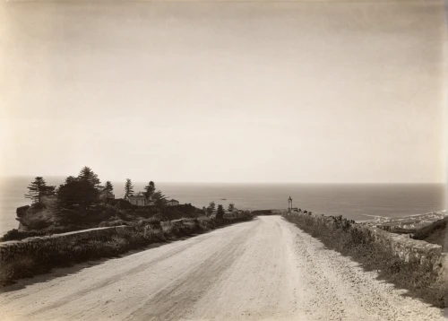coastal road,maine,the road to the sea,1900s,road construction,pacific coast highway,stieglitz,1905,highway 1,gregory highway,bar harbor,1906,ambrotype,july 1888,cape marguerite,bethlehem road,spyglass,landscape with sea,cape cod,fork road,Photography,Black and white photography,Black and White Photography 15