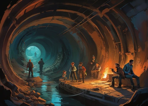 underground,underground lake,canal tunnel,chasm,mining facility,blue cave,cave tour,hollow way,underground cables,caving,the blue caves,dungeon,excavation,tunnel,dungeons,catacombs,blue caves,pit cave,speleothem,fallout shelter,Conceptual Art,Oil color,Oil Color 04