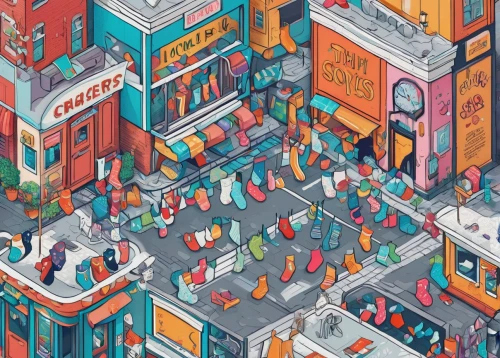 tokyo,colorful city,tokyo city,shinjuku,large market,shopping street,market,crowds,the market,taipei,osaka,bottleneck,apgujeong,street fair,shibuya,harajuku,isometric,crowded,hong kong,consumerism,Unique,3D,Isometric