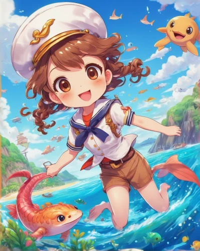 akko,underwater background,at sea,nautical star,sea ocean,ocean background,sea,sailor,open sea,delta sailor,ocean,sea scouts,sea fantasy,marine,honolulu,sea-life,coral charm,marine biology,tropical sea,kantai collection sailor,Illustration,Japanese style,Japanese Style 02