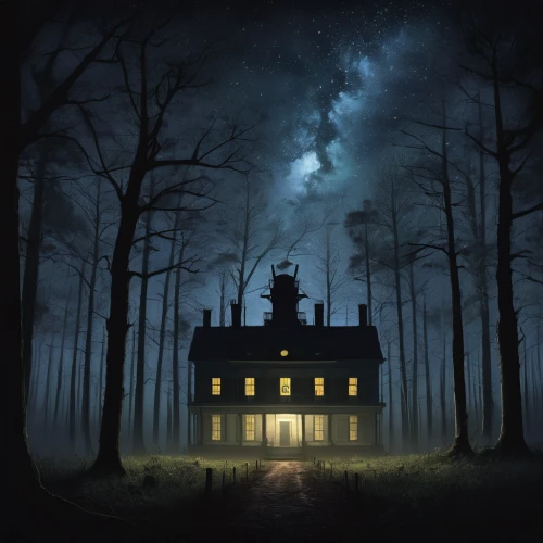 the haunted house,witch house,haunted house,house silhouette,witch's house,creepy house,lonely house,ghost castle,house in the forest,haunted castle,halloween illustration,abandoned house,haunted,play escape game live and win,lostplace,halloween background,live escape game,night scene,game illustration,little house,Conceptual Art,Sci-Fi,Sci-Fi 25