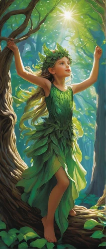 dryad,fairies aloft,faerie,fae,child fairy,faery,girl with tree,little girl in wind,little girl fairy,fairy forest,celtic tree,rosa 'the fairy,green mermaid scale,fairy world,ballerina in the woods,forest clover,druid,fairy,hula,flourishing tree,Conceptual Art,Daily,Daily 16