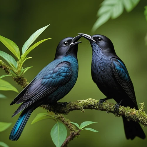 bird couple,greater antillean grackle,grackle,great-tailed grackle,birds on a branch,birds with heart,parrot couple,alcedo atthis,love bird,steller s jay,songbirds,black billed magpie,eurasian magpie,colorful birds,blue birds and blossom,tropical birds,boat tailed grackle,love birds,i love birds,beautiful bird,Conceptual Art,Fantasy,Fantasy 30